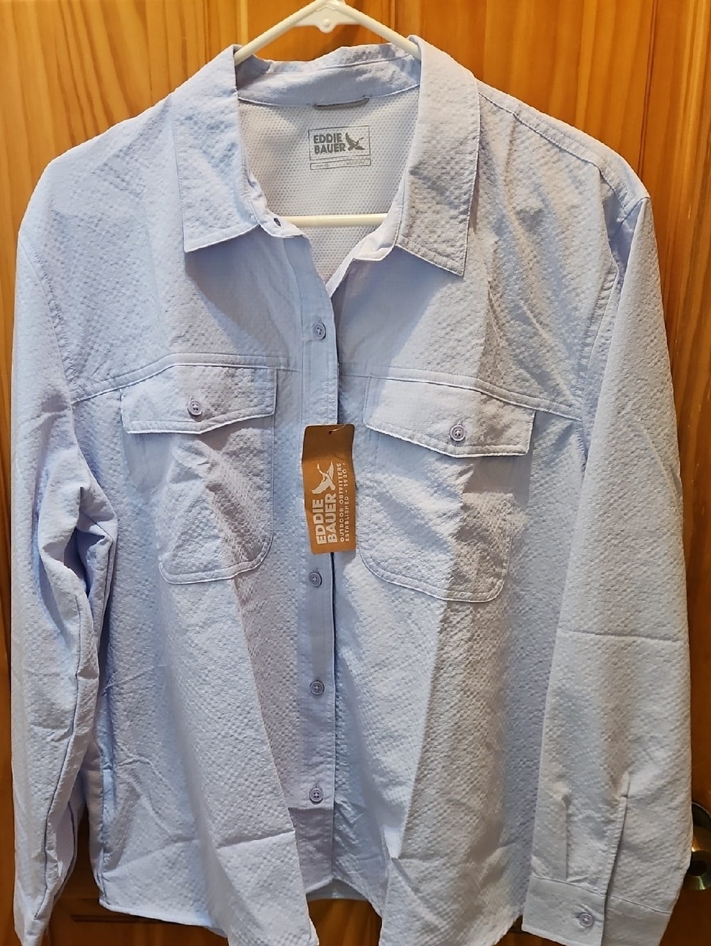 Eddie Bauer Women's Light Blue Button-Up Shirt